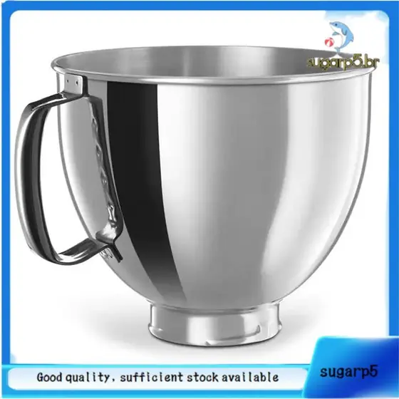 [Estoque Pronto] KitchenAid Mixer Bowl Silver Para Classic & Craft Series 4.5-5 QT Misturador De Cabeça Inclinada , Tigela De Aço Inoxidável 5 Quartos 304