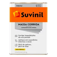 Massa Corrida PVA Suvinil 25kg - Secagem Rápida e Acabamento Perfeito