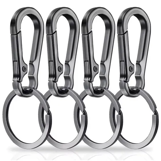 KIT Chaveiro Mosquetao com Argola Gancho Garra porta chave moto carro casa camping mochila Presente