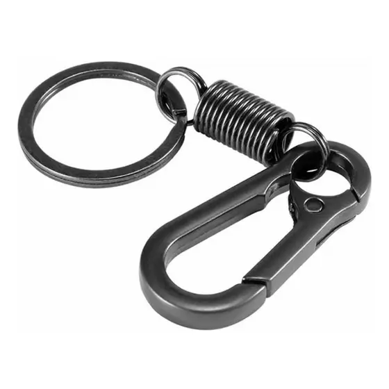 Chaveiro Moto Carro Mola Cinza Chumbo Mosquetão Metalizado Resistente Presente