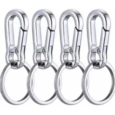 4 X Mosquetao Chaveiro Trava Argola Gancho Metal Chave Moto KIT 4 / 8 / 12 unidades Presente Resistente
