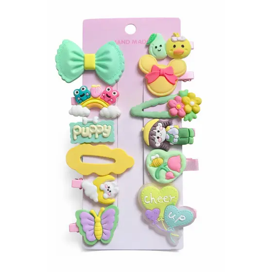 12 Presilhas tic tac cabelo de menina frutas animais bonequinhos papai noel natal