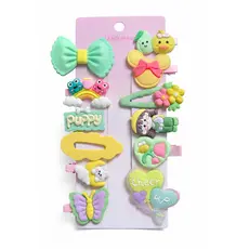 12 Presilhas tic tac cabelo de menina frutas animais bonequinhos papai noel natal