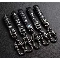 Chaveiro Automovel Carro Mosquetao em Couro Legitimo Personalizado Marca Presente Luxo