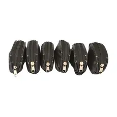 Kit 6 Porta Moedas Níquel Bolsinha Pequena Feminino Couro