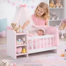 Brinquedo Berço de Boneca Infantil Cômodas Véu / Reborns / 78cm