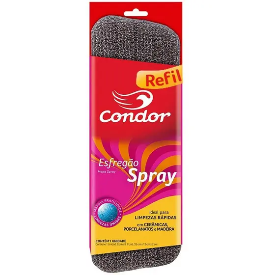 Refil P/ Vassoura Mop Spray Condor Esfregão Limpa Chão Casa