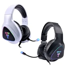 Headset Gamer Stereo Driver 50mm Controle de Volume + Luz + Mutar Cabo 2 metros Fone Clanm CL-HM709