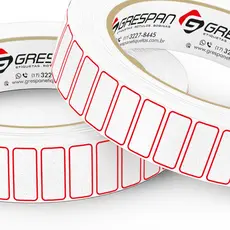 Etiqueta Multiuso 24x12mm Branca/Tarja Vermelha Grespan Rolo com 1500 Etiquetas Adesivas para Preço AR-4B AR4B