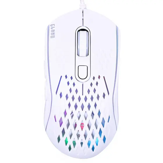 Mouse Gamer Óptico Switch Huano 800-7200 DPI + Software Aceleração 30G USB Clanm Slits Branco