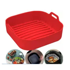 1/2/3 Forma De Silicone Air fryer Antiaderente Cesto Silicone Fritadeira Elétrica Quadrado