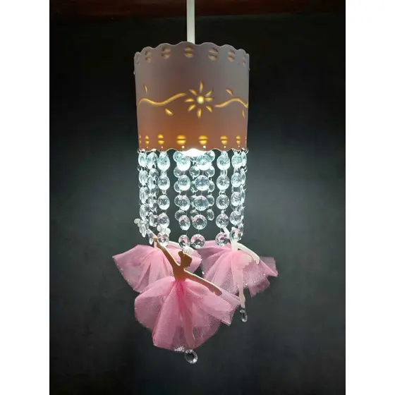 Lustre Luminária Quarto Tema Infantil Decoração Quarto Bebê Menina Bailarinas Princesa Rosa