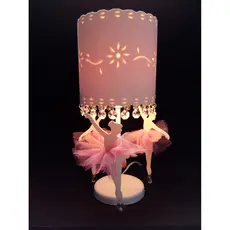 Abajur  Infantil  Luminária Decoração Quarto Menina  Bebê  Moderno Bailarinas Tule Rosa