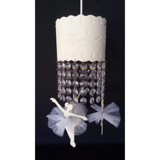 Lustre Luminária de Teto Infantil Bailarinas para Quarto De Menina  Bebê  Pendente Lilás
