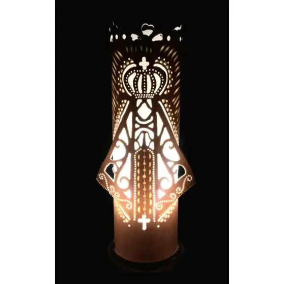 Luminária  Nossa Senhora Aparecida Decorativa em PVC 3D Bivolt 35 CM
