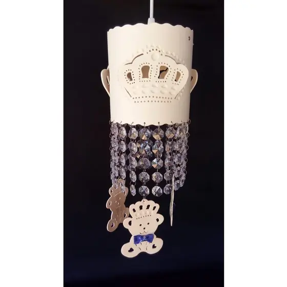 Lustre Infantil Pendente para Quarto de Bebê  Urso Príncipe