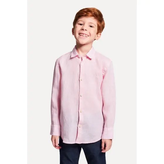 Camisa Social Manga Longa Branca Infantil de Botão Linha premium Camisa Branca infantil menino