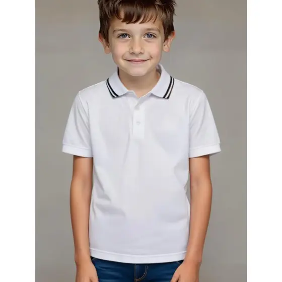 Camisa Polo Infantil Menino Algodão Manga Curta Linha Premiu