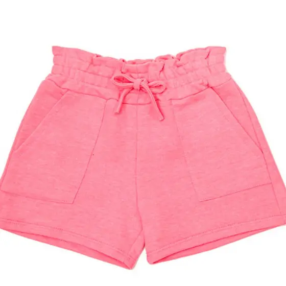 Shorts Moletom Infantil Menina Curto Verão Com Bolso Moletom