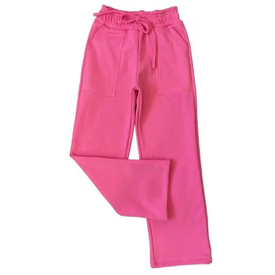 Calça De moletom Forrada Infantil e Juvenil Tecido Grosso Wide Leg