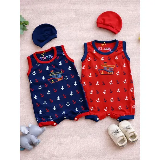 Conjunto bebe menino body marinheiro com touquinha bordada RN Recém Nascido até 3 meses