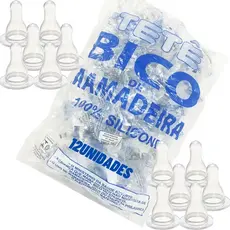 Kit Bico de Mamadeira Redondo 100% Silicone Tetê