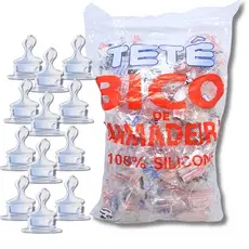 Kit Bico de Mamadeira Ortodontica 100% Silicone Tetê