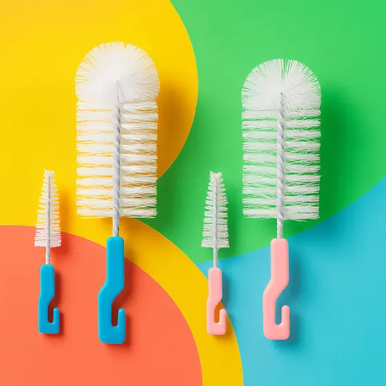 Kit Bebê Escova limpeza Mamadeira, Bicos e Garrafas Infantil
