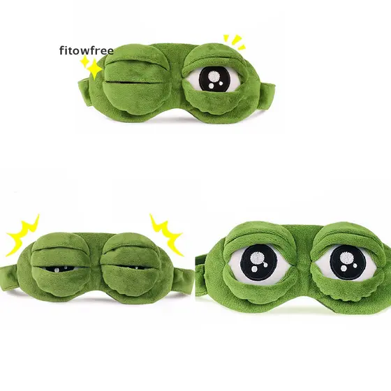 Máscara De Sapo Fitow Sad frog 3D Para Os Olhos Cobertura De Adormecida Descanso Engraçado Presente Divertido