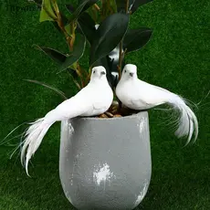 FITOW 2 Peças Pombas Brancas Espuma Artificial Amante Da Paz Pássaro Decoração De Casa FE