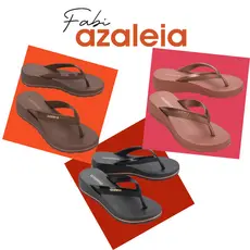 Chinelo Tamanco Fabi Azaleia Feminino Confortável Elegante Plataforma Antiderrapante Ortopédico Anabela