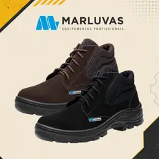 Bota Botina Marluvas Nobuck Segurança Coturno Resistente Trabalho Bico Pvc Cadarço Epi Ca