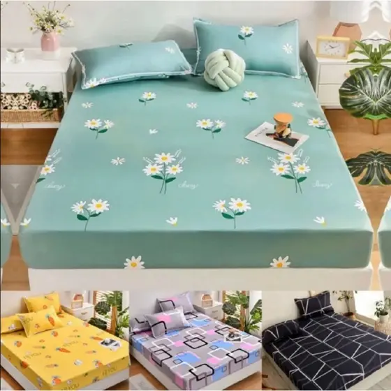 Jogo de Cama Lençol Com Elastico e Fronhas Solteiro Casal Padrão Queen King Size King Size 4 Peças