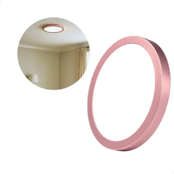 Luminária Painel Sobrepor Redonda Branco Frio 6500k Rose Gold