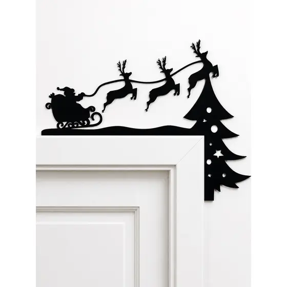 Decoração de Natal Para Porta Enfeite Natalino Papai Noel Arvore de Natal