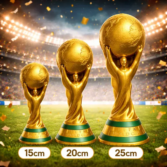 Réplica Taça Copa do Mundo 15 20 25cm Troféu Impressão 3D Decoração Futebol Presente Aniversario