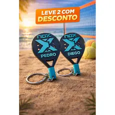 Chaveiro Personalizados Raquete Beach Tennis com Nome | Presente Criativo