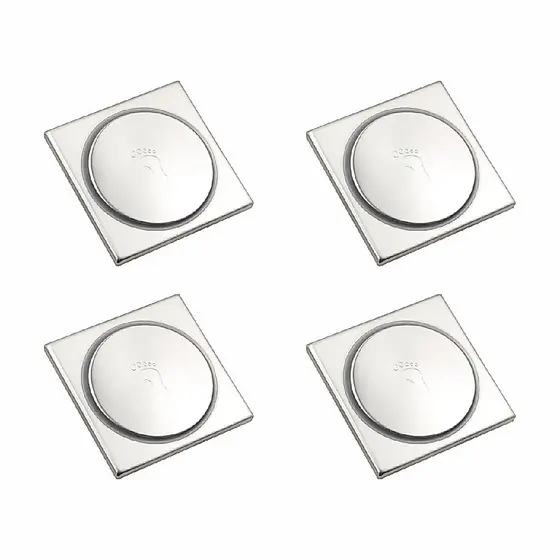 Kit 04 Ralos ClicK Inox 10x10 Anti Inseto e Odor