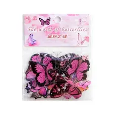 Kit Borboleta Adesivo Decorativo Scrapbook Colorida Rosa