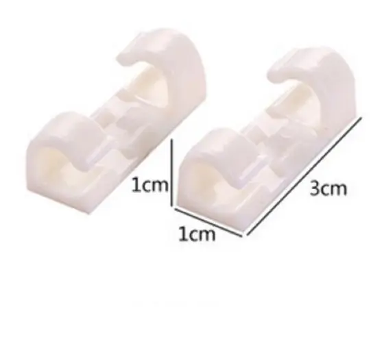 Kit Clip Organizador De Fios E Cabos Adesivo 20UN Branco