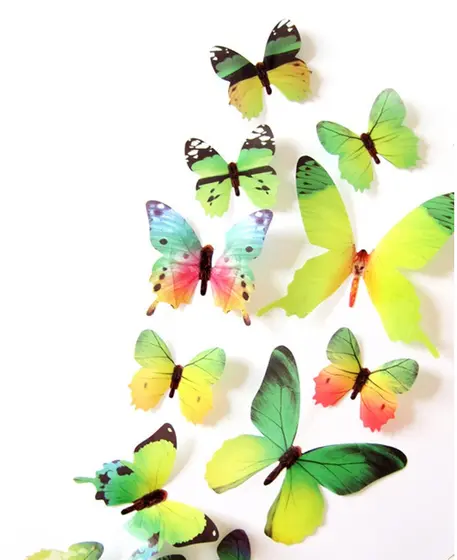 Kit Borboleta Adesivo Decorativo Parede Colorida Verde