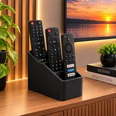 Suporte Organizador porta Controle Remoto Tv Ar Condicionado Para 3 controles, Remotos Minimalista Preto