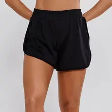 Short Beach Tennis Corrida Preto Poliamida Aqua Fluid Academia