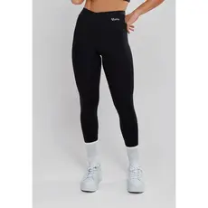 Calça Legging Cós Cruzado Preto Poliamida Fio Duplo Confortável Treino Academia
