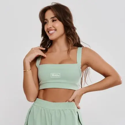 Top Fitness Academia Feminino Silk 2You Poliamida Verde Aloe