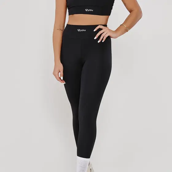 Calça Legging Academia Básica Silk Meio Poliamida Fio Duplo