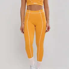Calça Legging Com Pesponto Laranja Ambar Poliamida Fio Duplo Confortável