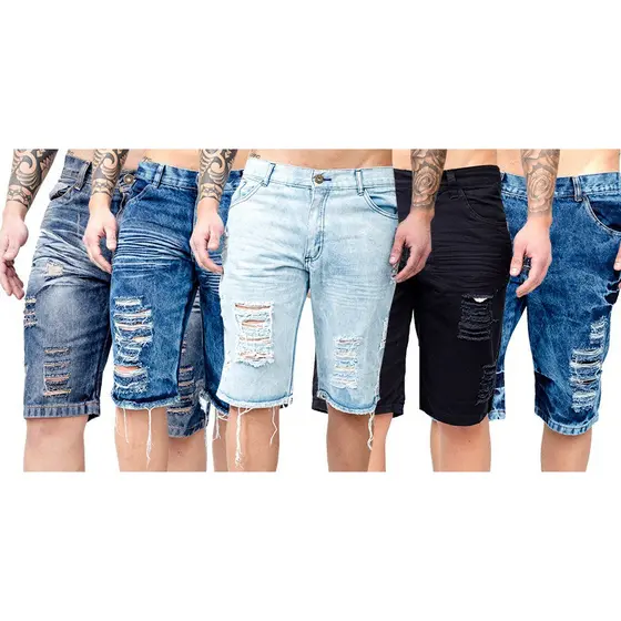 Kit 3 bermudas jeans preço de atacado super barato produto de ótima qualidade.