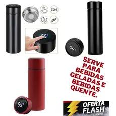 Garrafa Térmica com Termômetro Digital Aço Inox Bebidas Café 500ml