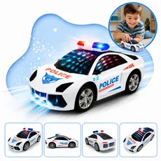 Carrinho de Polícia Brinquedo Carro Bate Volta Infantil Luzes 3d Som e movimento Viatura Presente